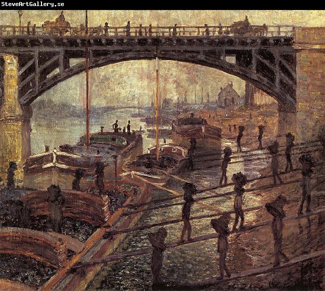 Claude Monet Men Unloading Coal